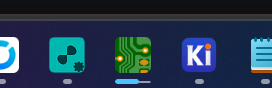 The Altium taskbar button with a blue progress bar about two thirds full under its icon, neighbours untouched