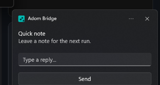 Reply input toast