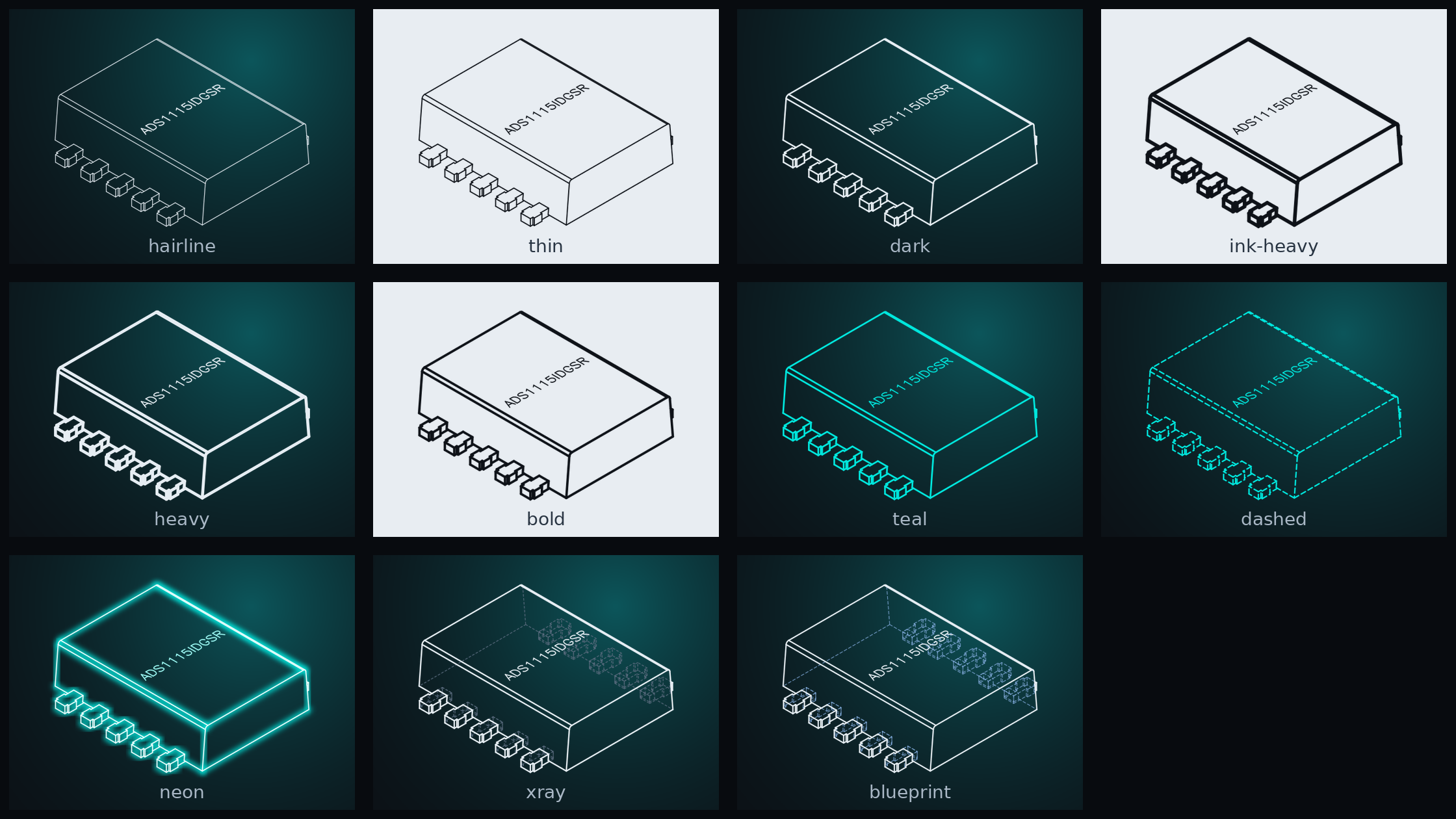 All 11 outline styles