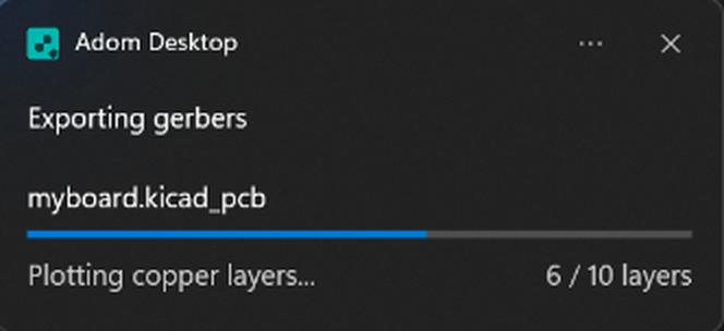 Progress bar toast