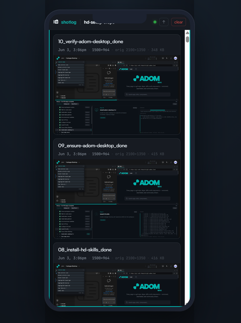 adom-shotlog on a phone