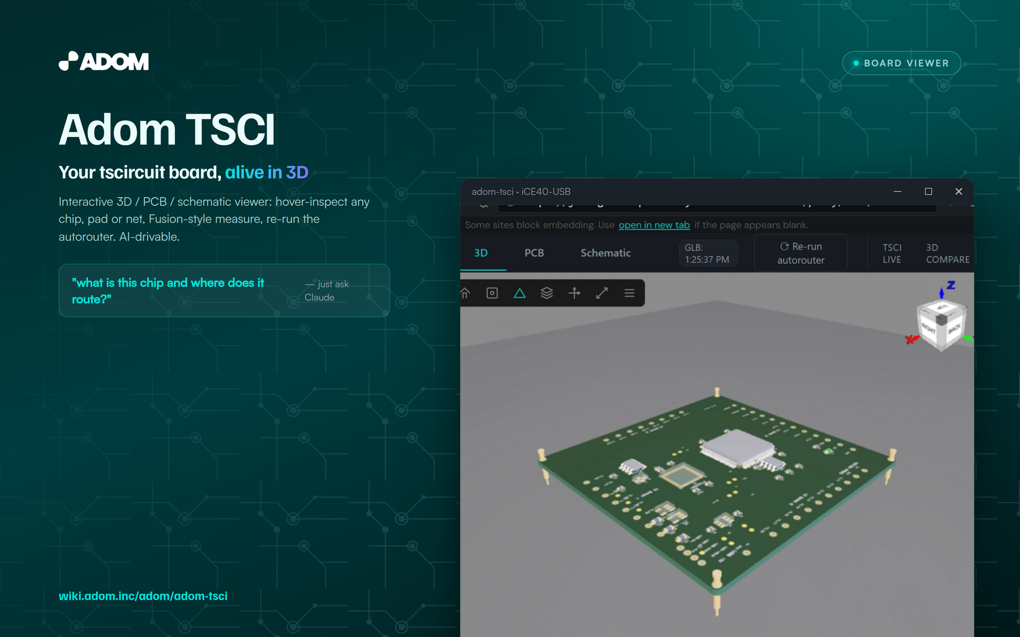 Adom TSCI - Tscircuit Board Viewer
