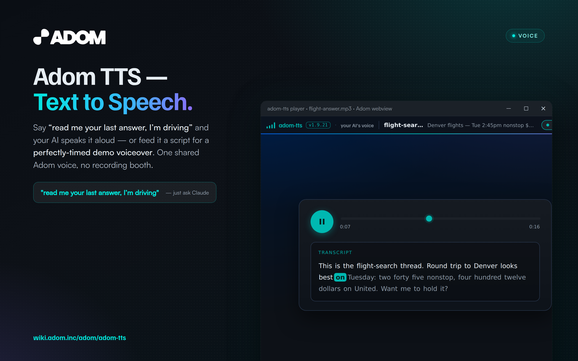 Adom TTS — Text to Speech