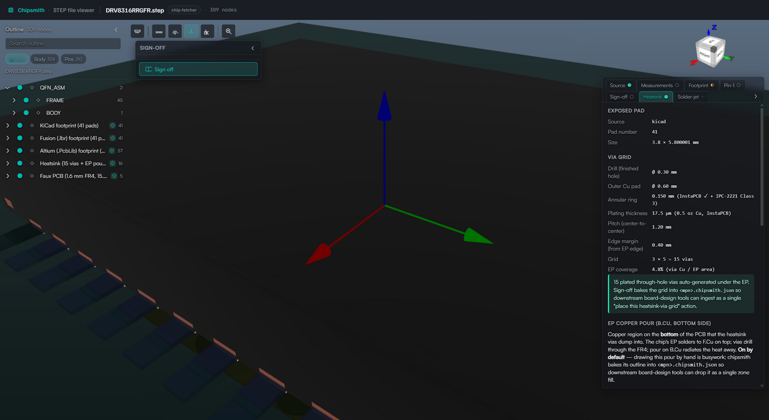 Altium PcbLib — native footprint parser
