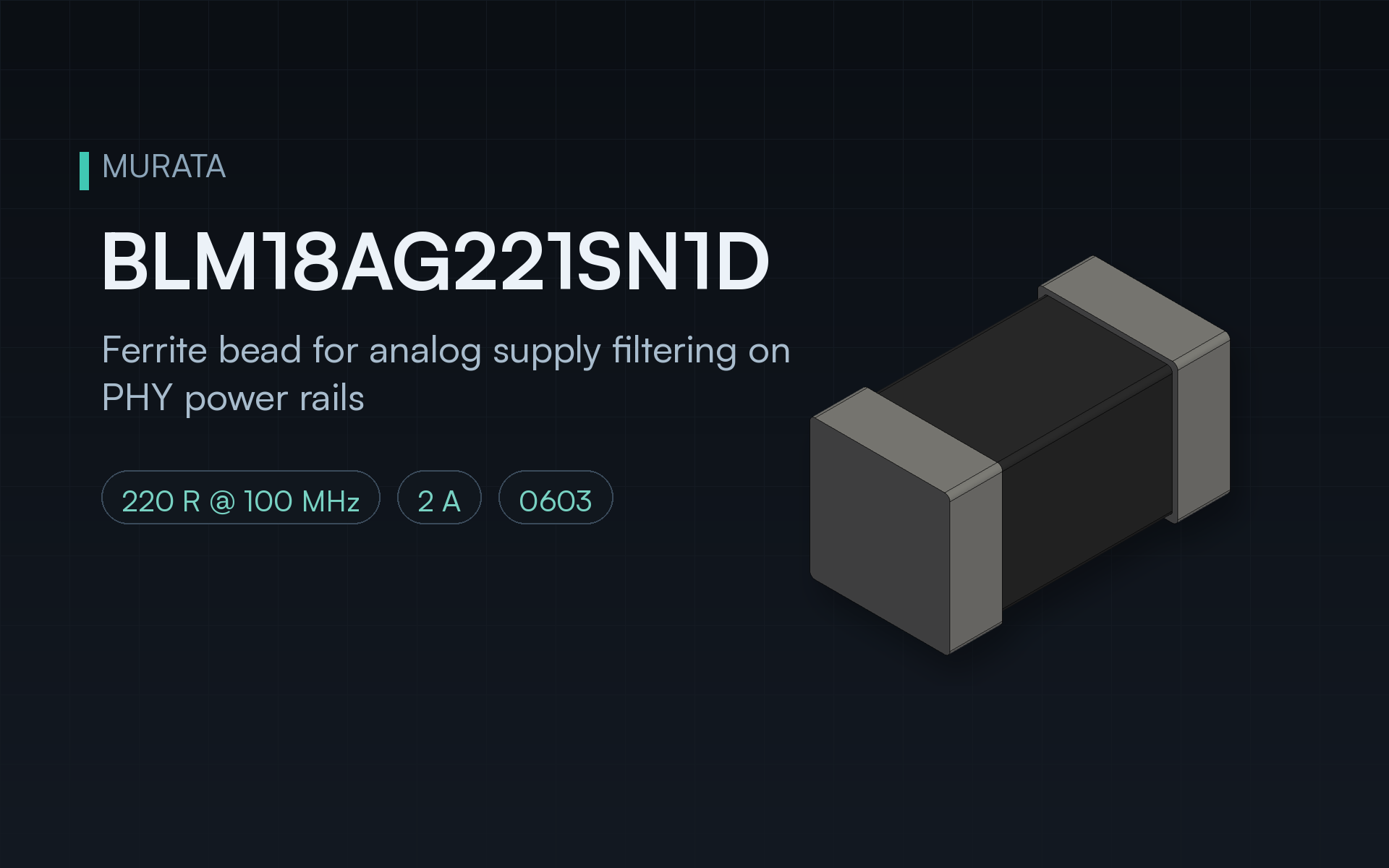BLM18AG221SN1D: 220 Ohm 0603 Ferrite Bead
