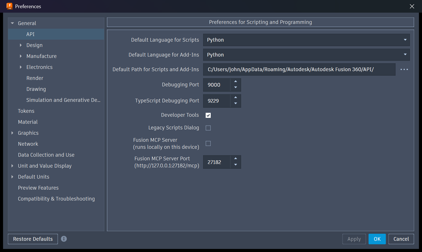 The API page with the MCP server toggle