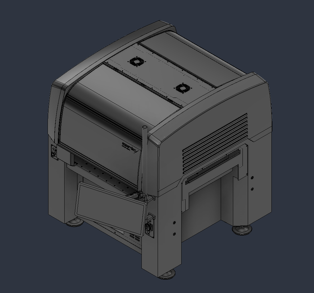 Essemtec STEP as imported, one flat grey solid