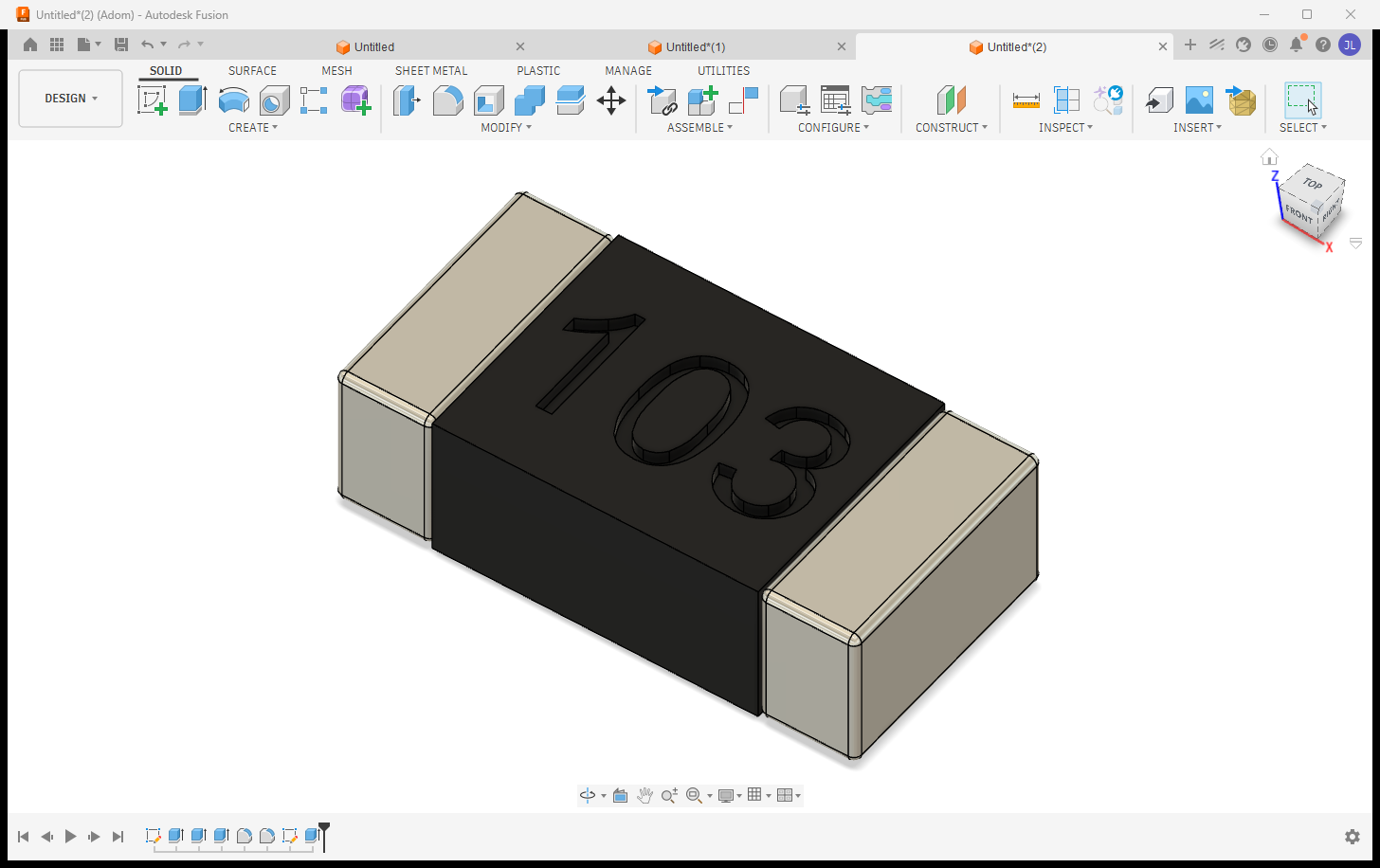 0603 chip with 103 etched