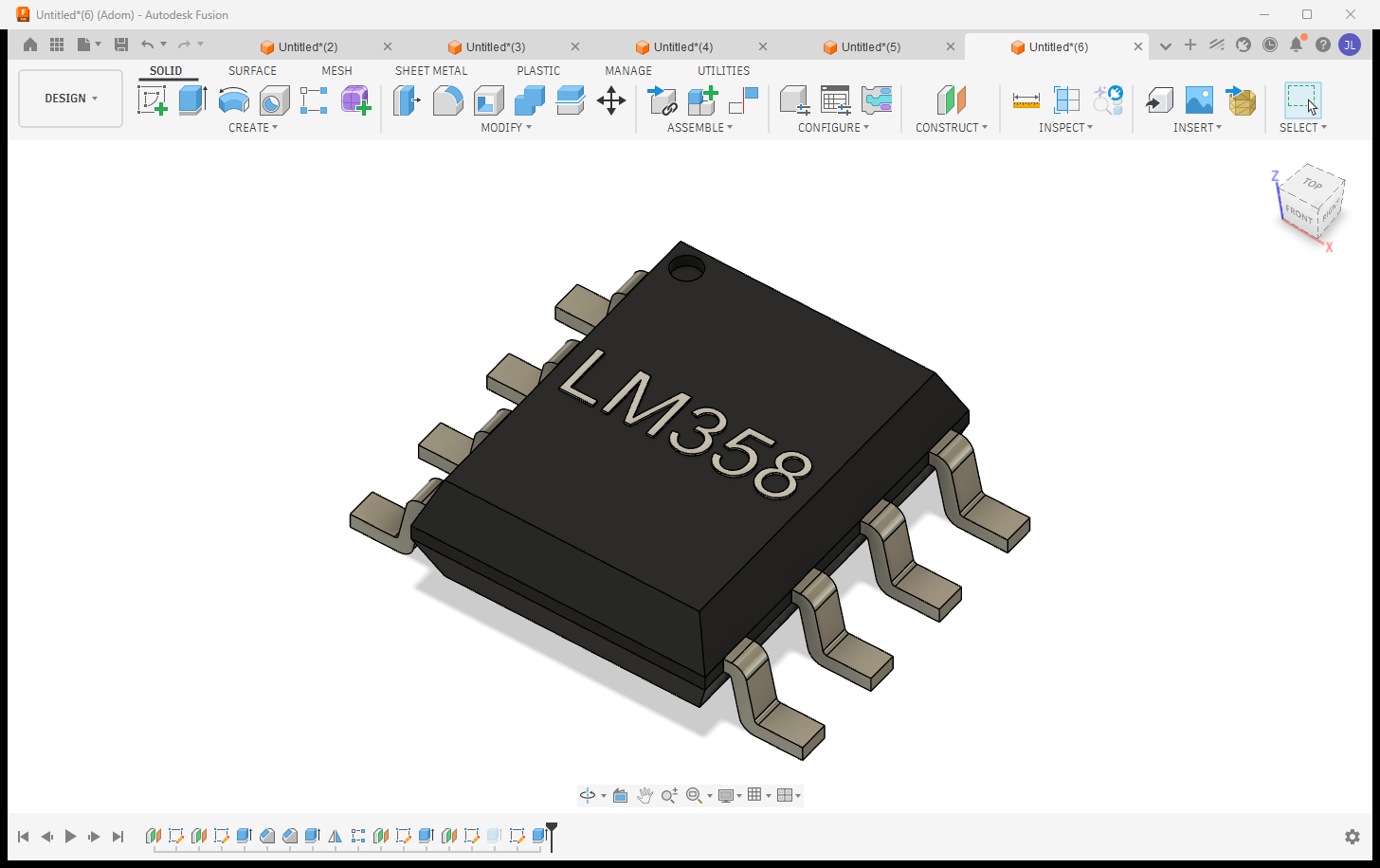 SOIC-8 with white LM358 marking