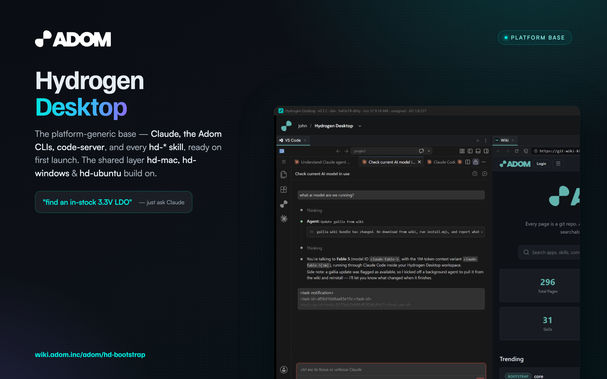 Hydrogen Desktop Bootstrap (apps + skills)