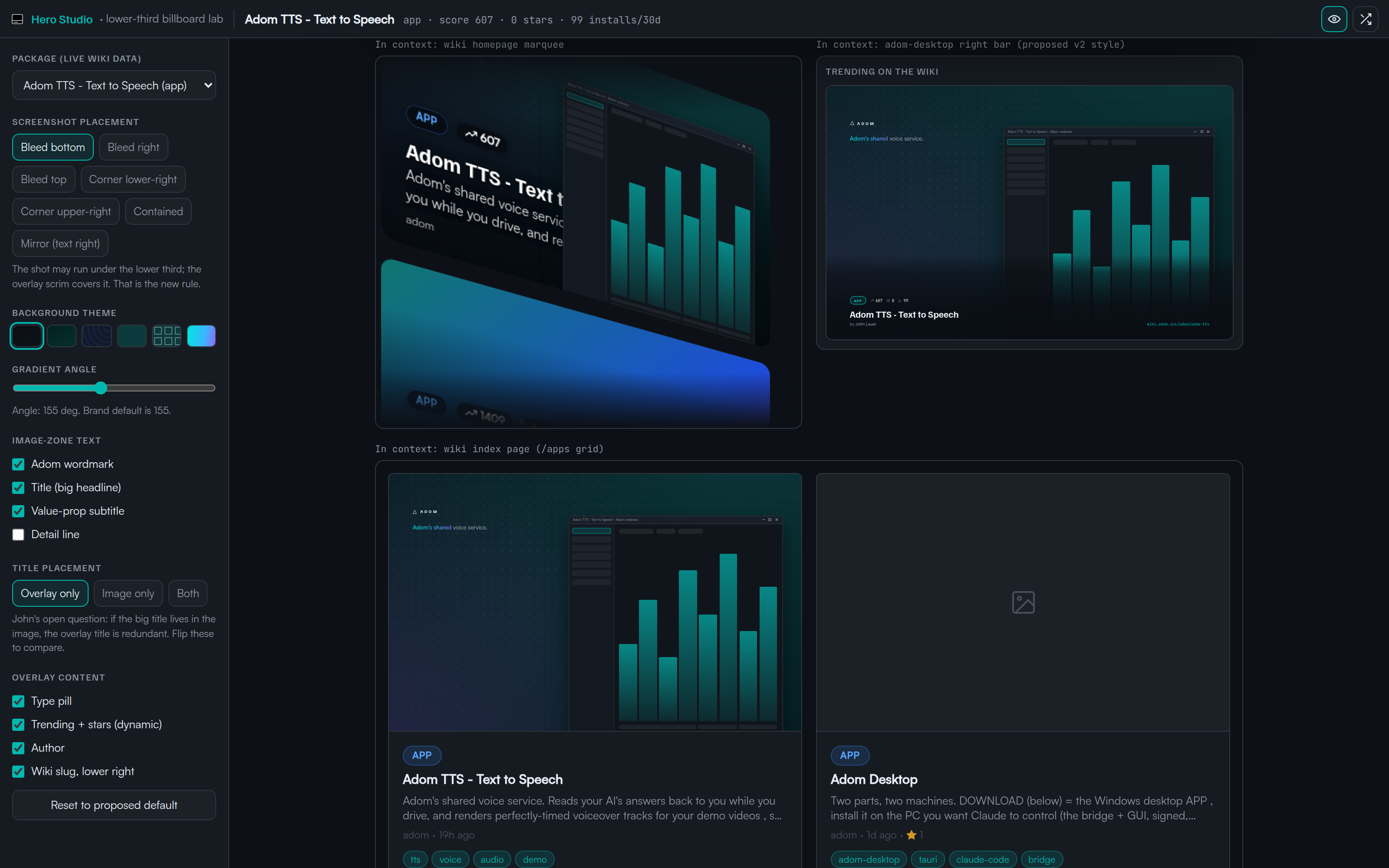 In-context previews