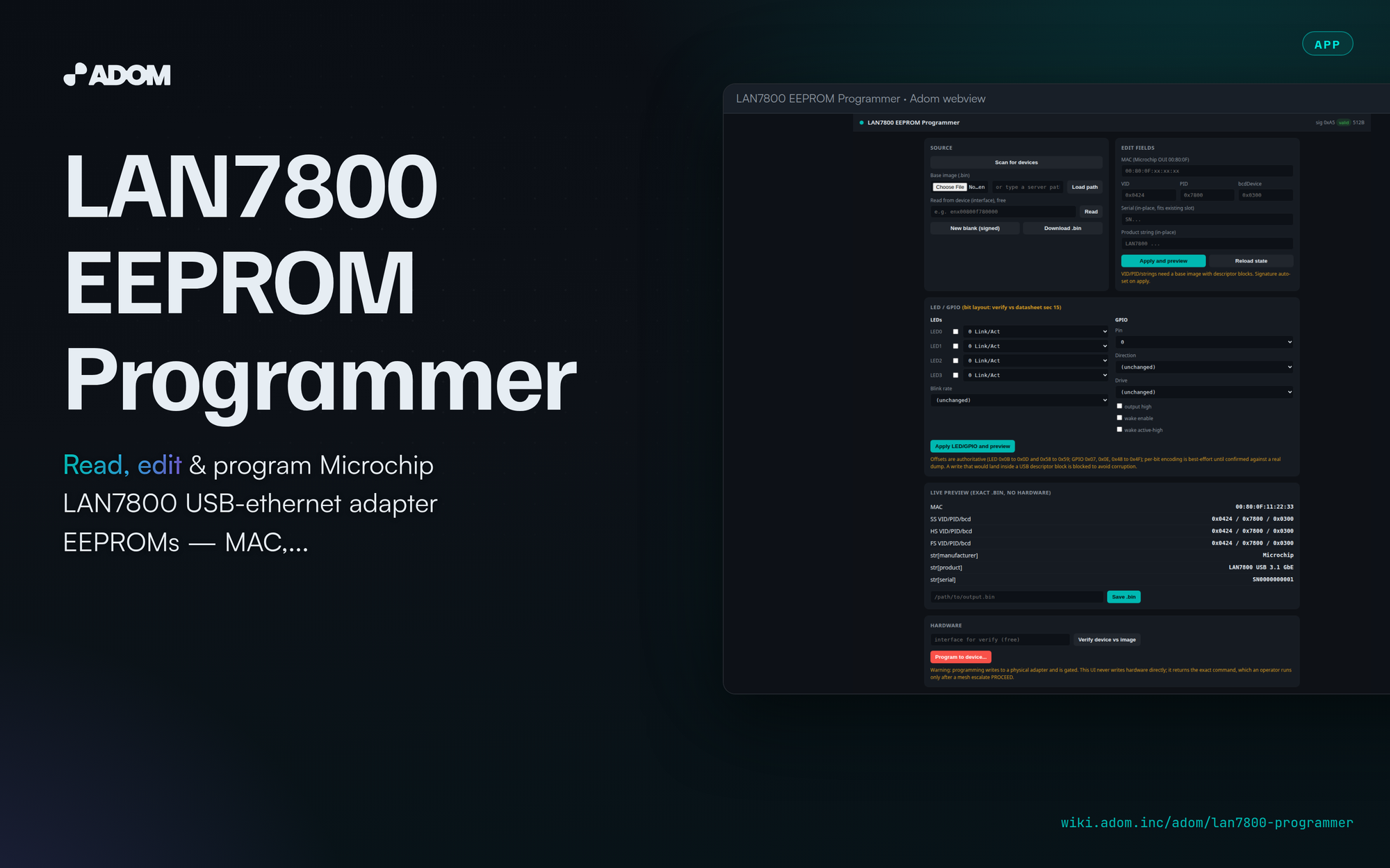 LAN7800 EEPROM Programmer
