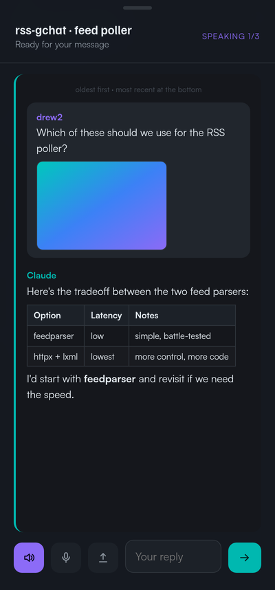 Audio session view