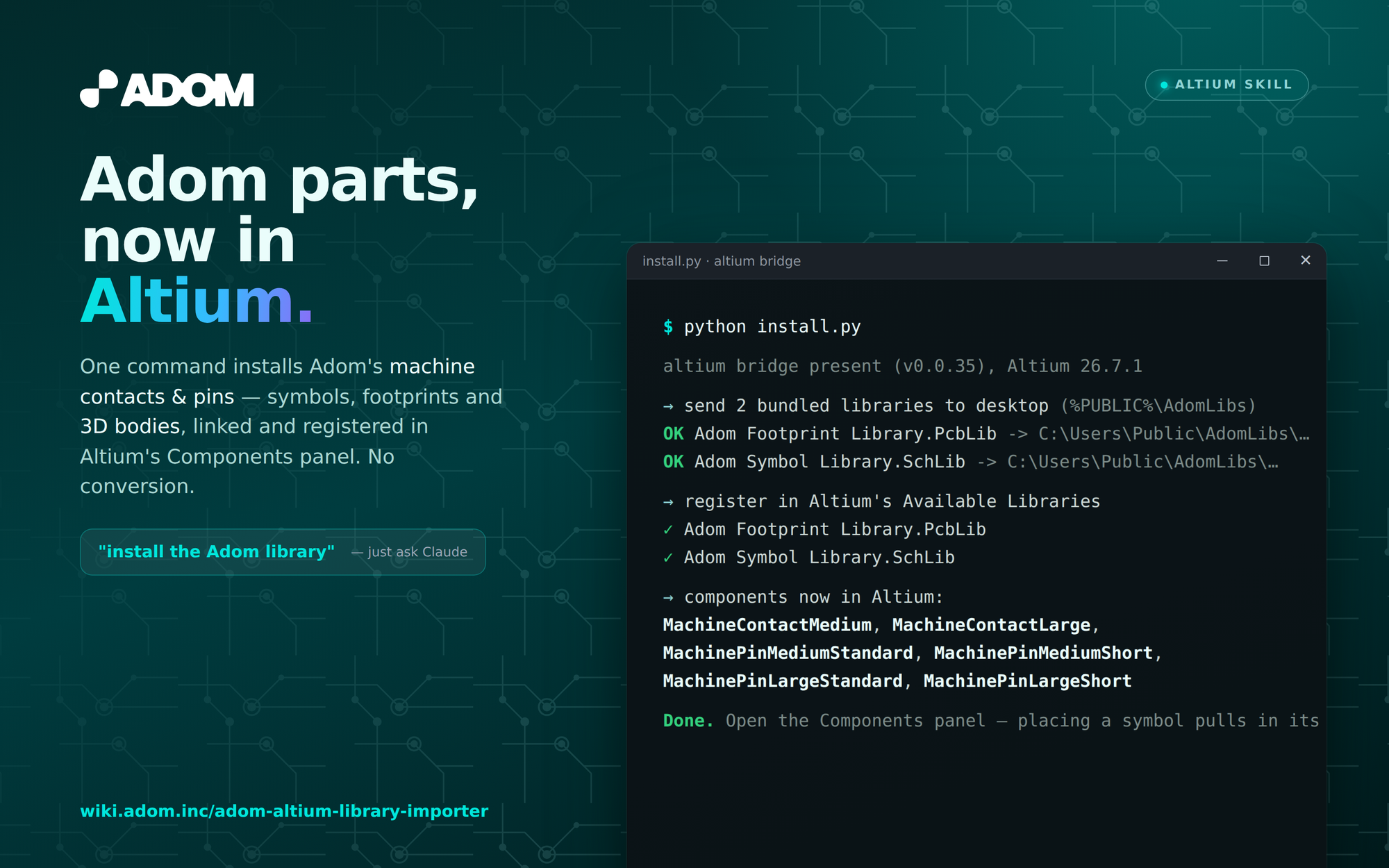 Adom Altium Library Importer