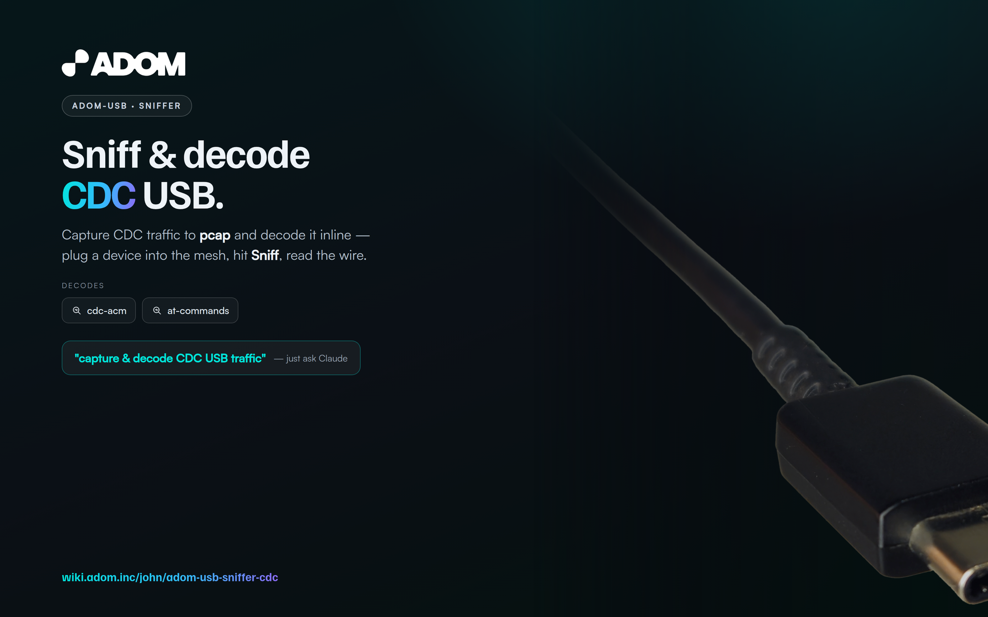 Adom USB - CDC serial sniffer