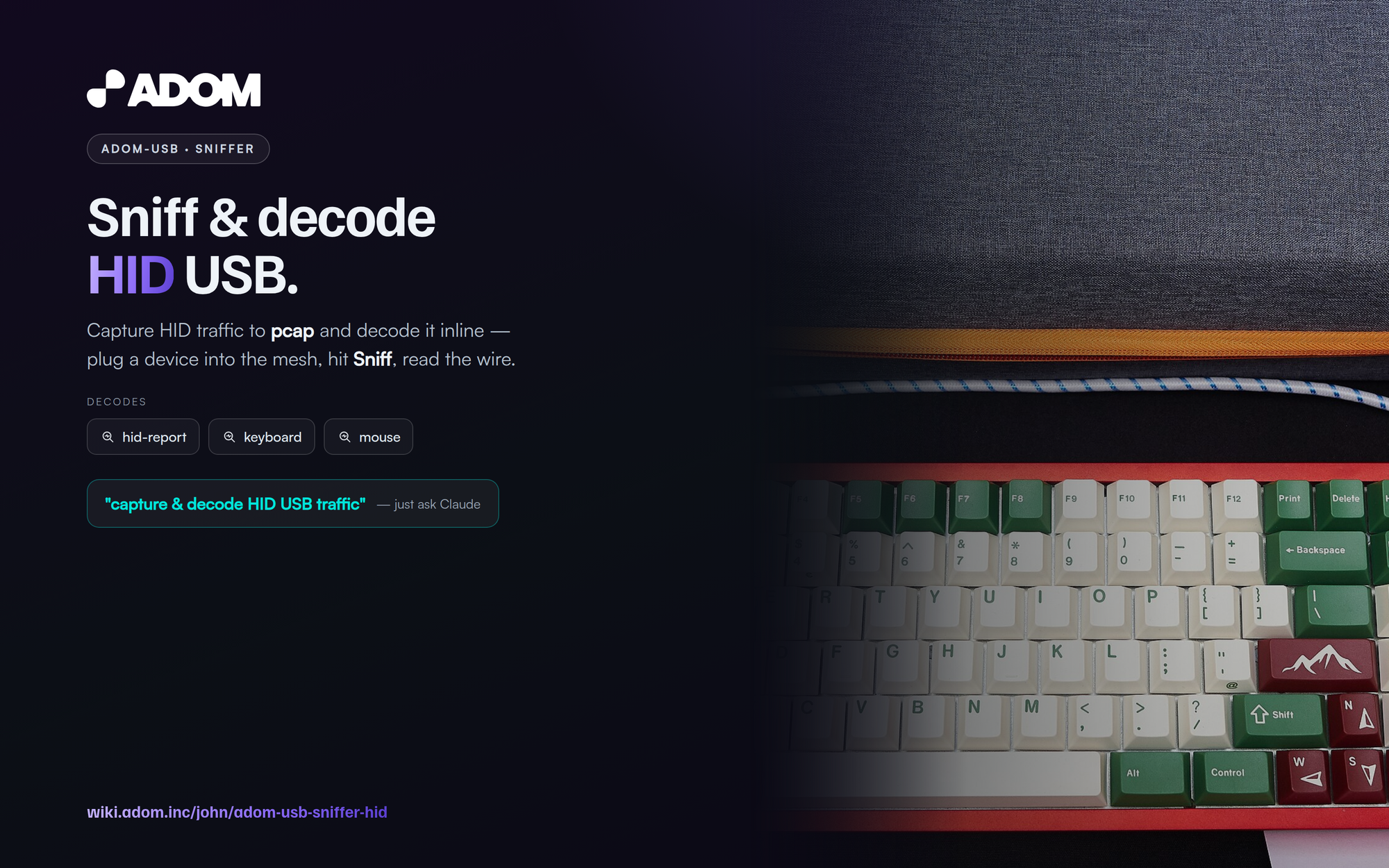 Adom USB - HID keyboard/mouse sniffer