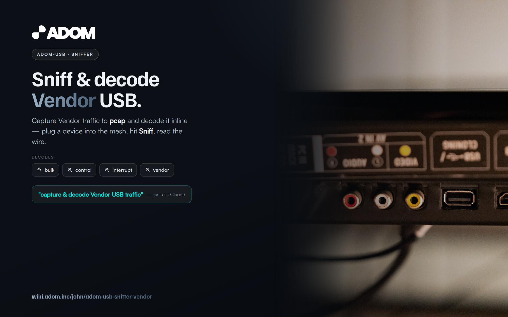 Adom USB - Vendor / bulk sniffer