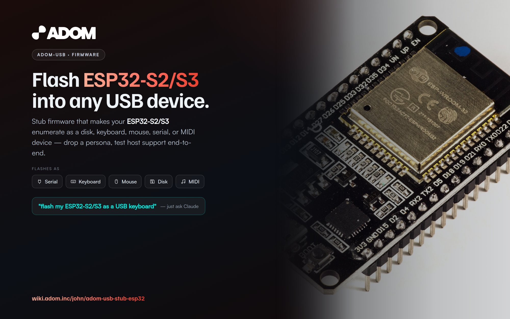 Adom USB - ESP32-S2/S3 persona pack