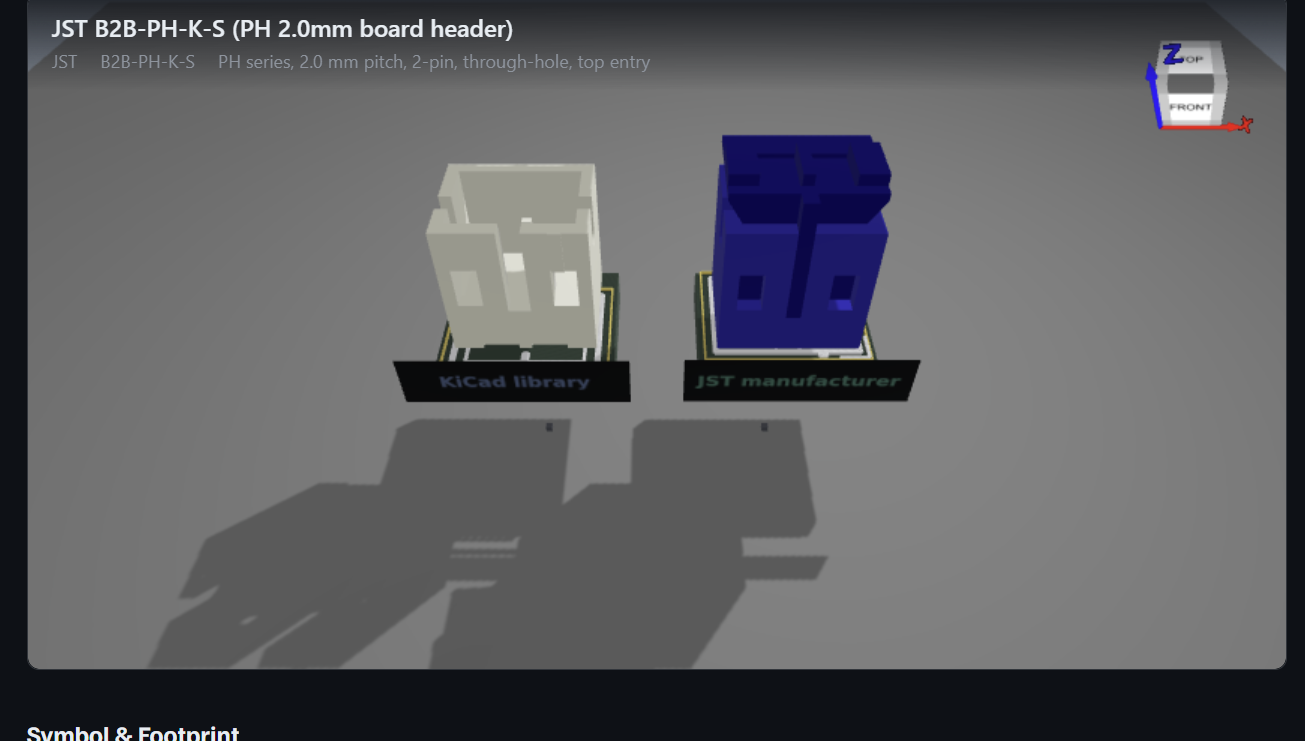 Footprint pads + silkscreen + courtyard, board lifted
