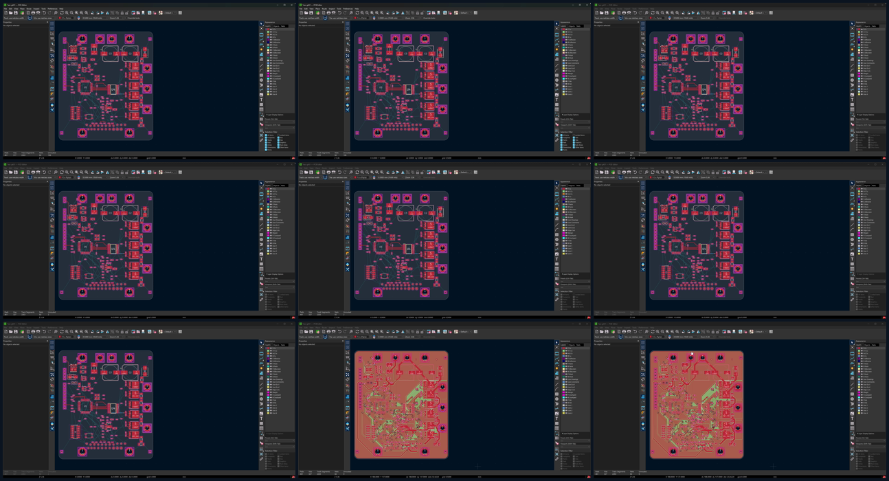 nine frames of pours