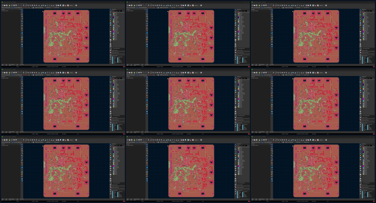 nine frames of components, visit 2 (rework)