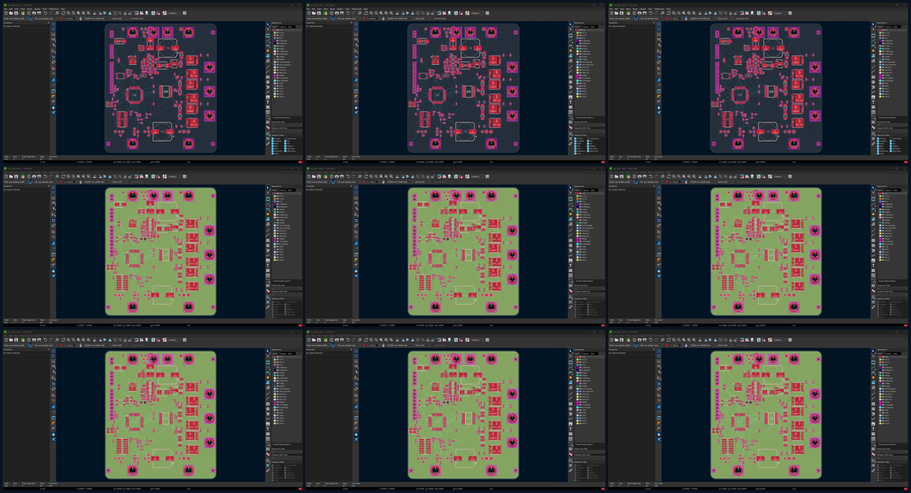 nine frames of pours