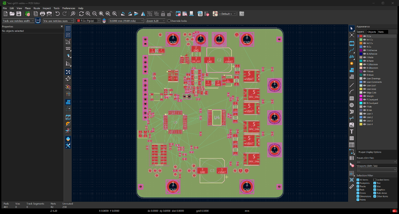 the board when routing, visit 4 (rework) began