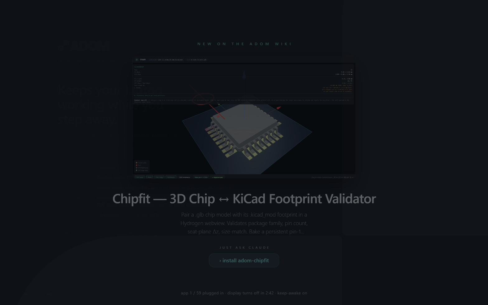 Billboard slide for Chipfit, a 3D chip to KiCad footprint validator
