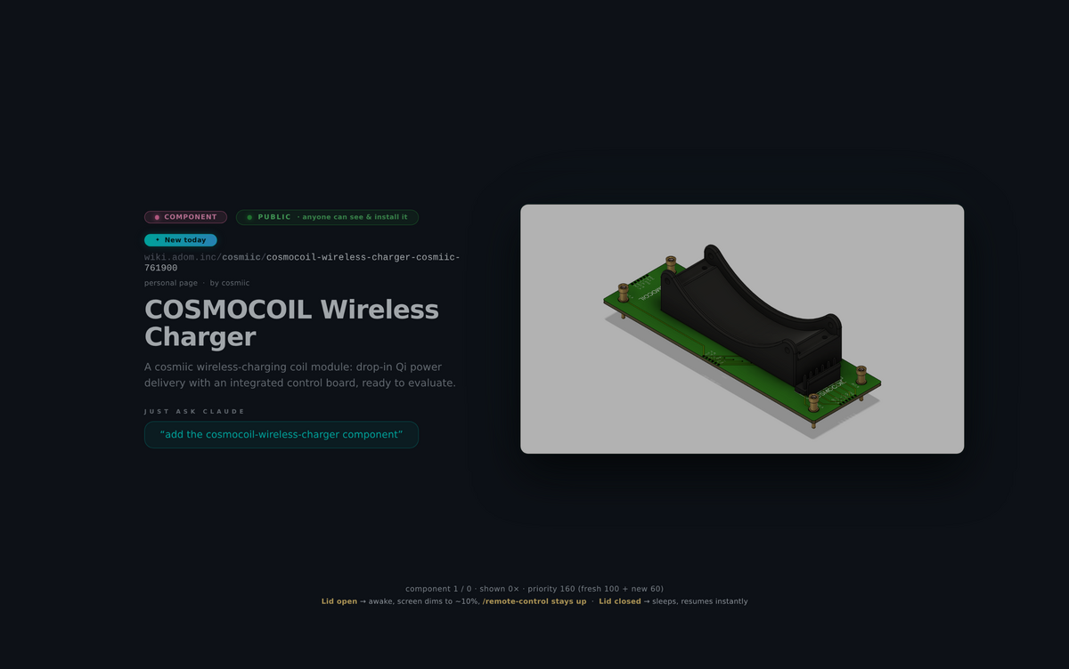 A component billboard with a real 3D render