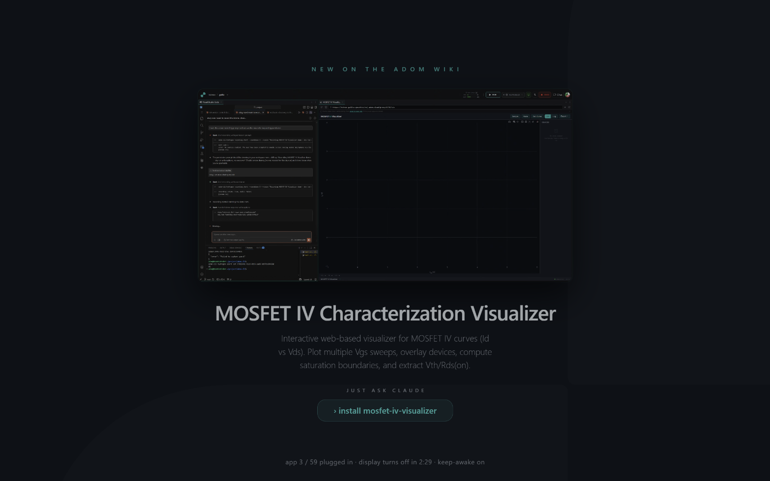 Billboard slide for the MOSFET IV Characterization Visualizer