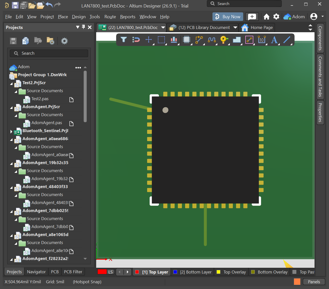LAN7800 3D board