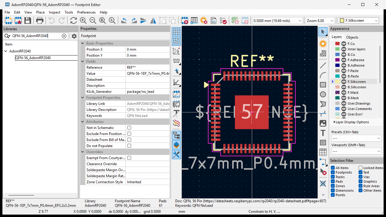 Footprint editor