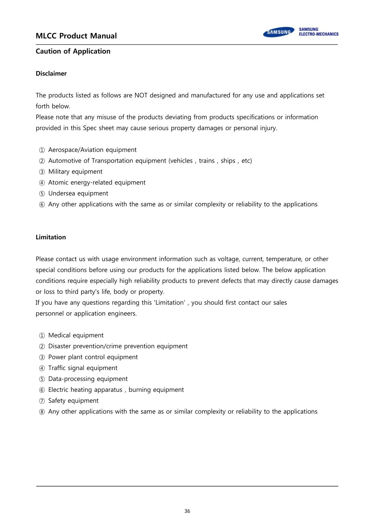 Datasheet page 36 of 36