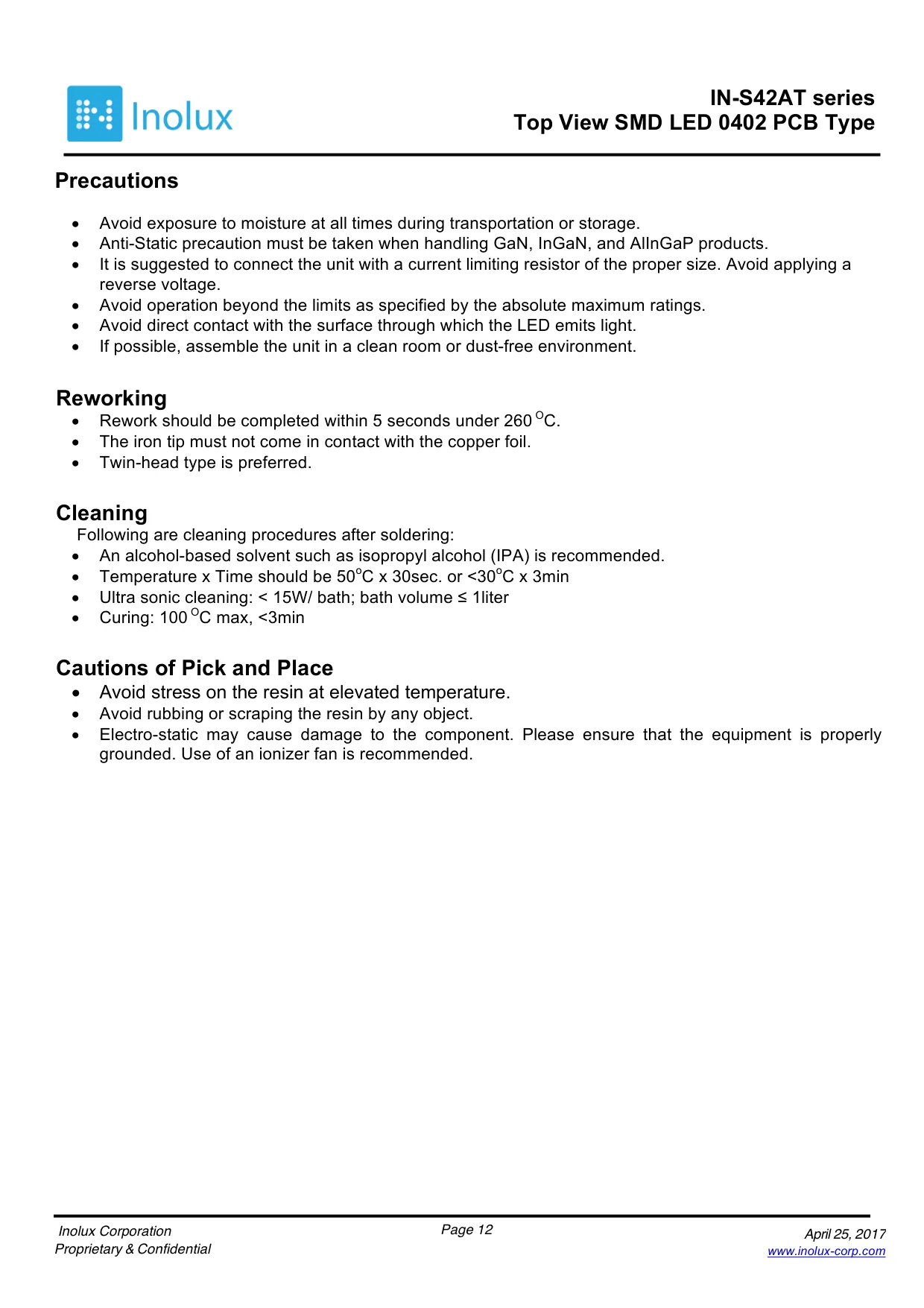 Datasheet page 12 of 14