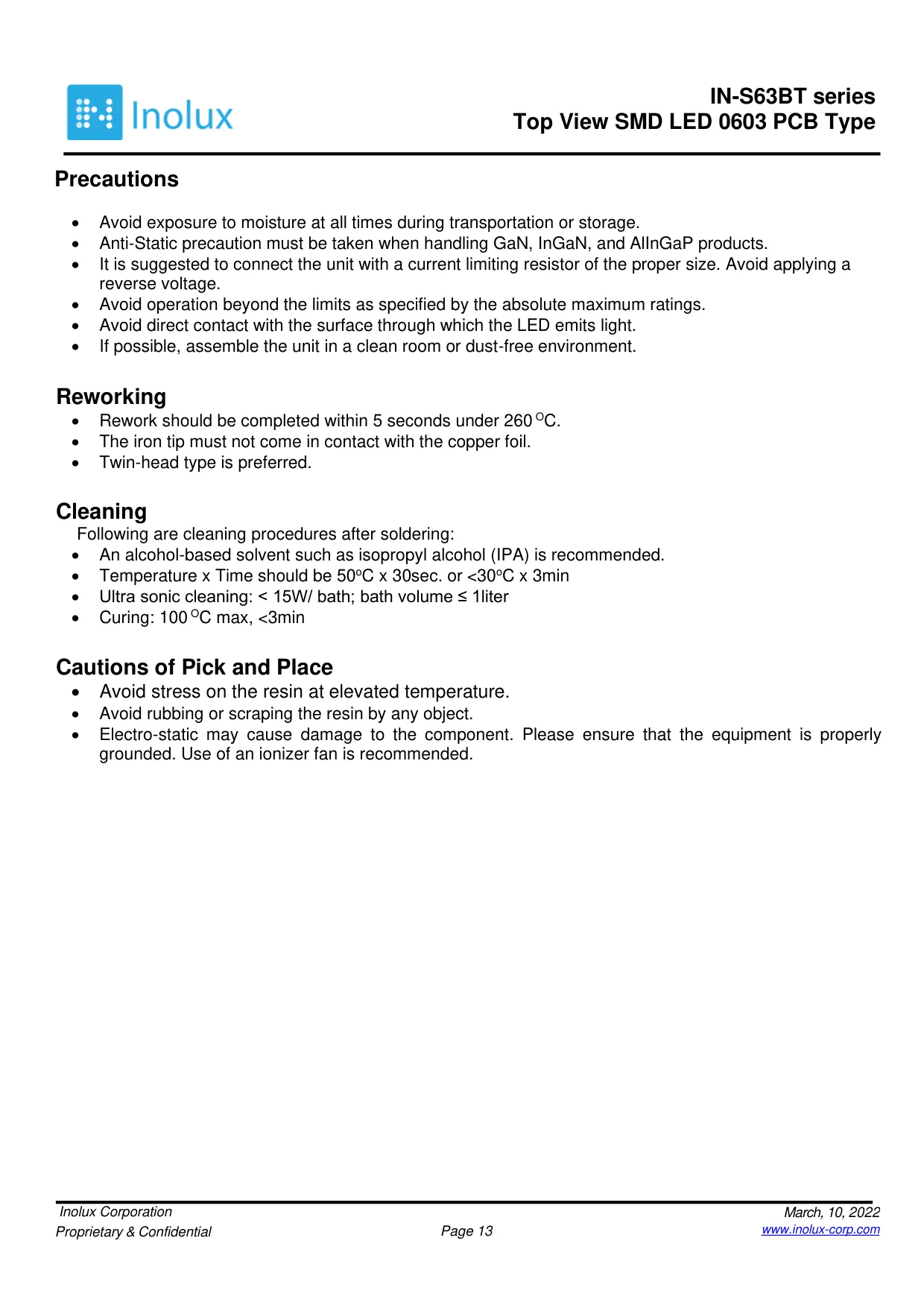 Datasheet page 13 of 15