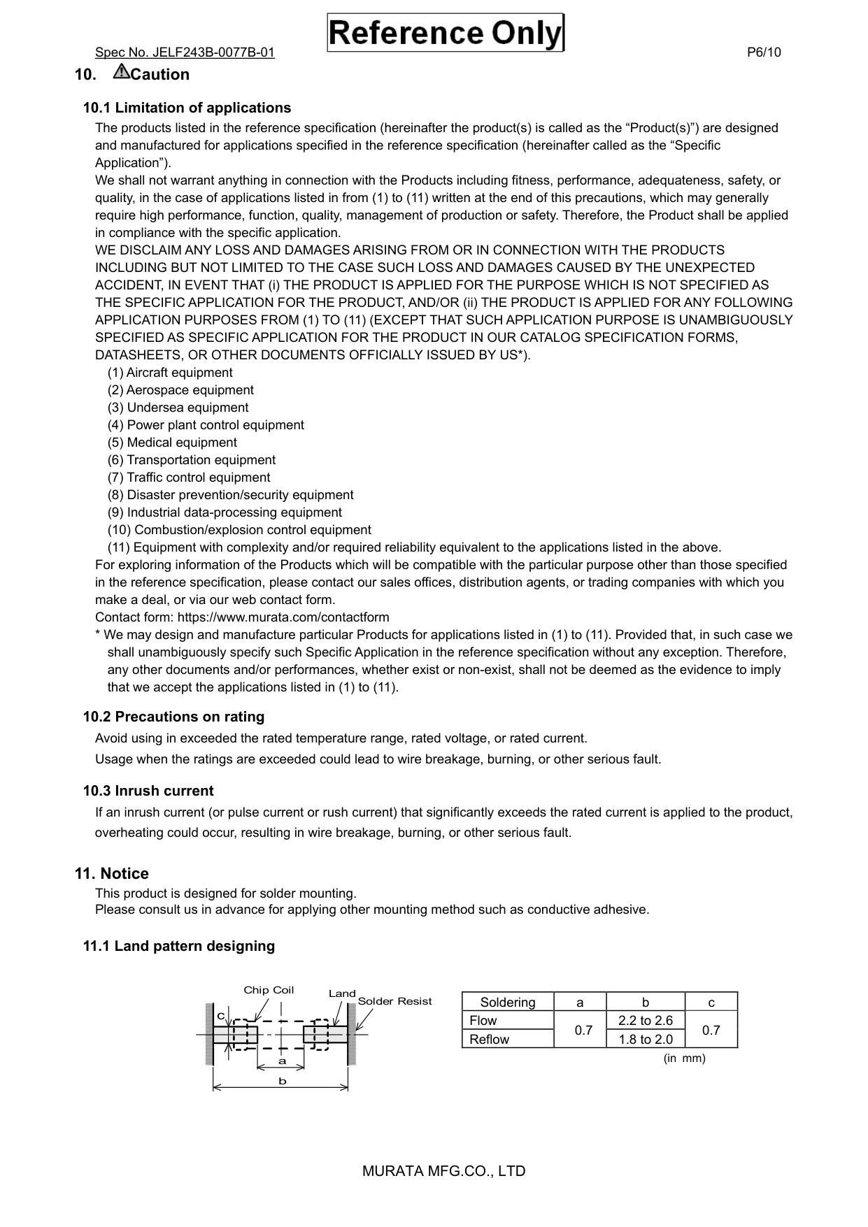 Datasheet page 6 of 10