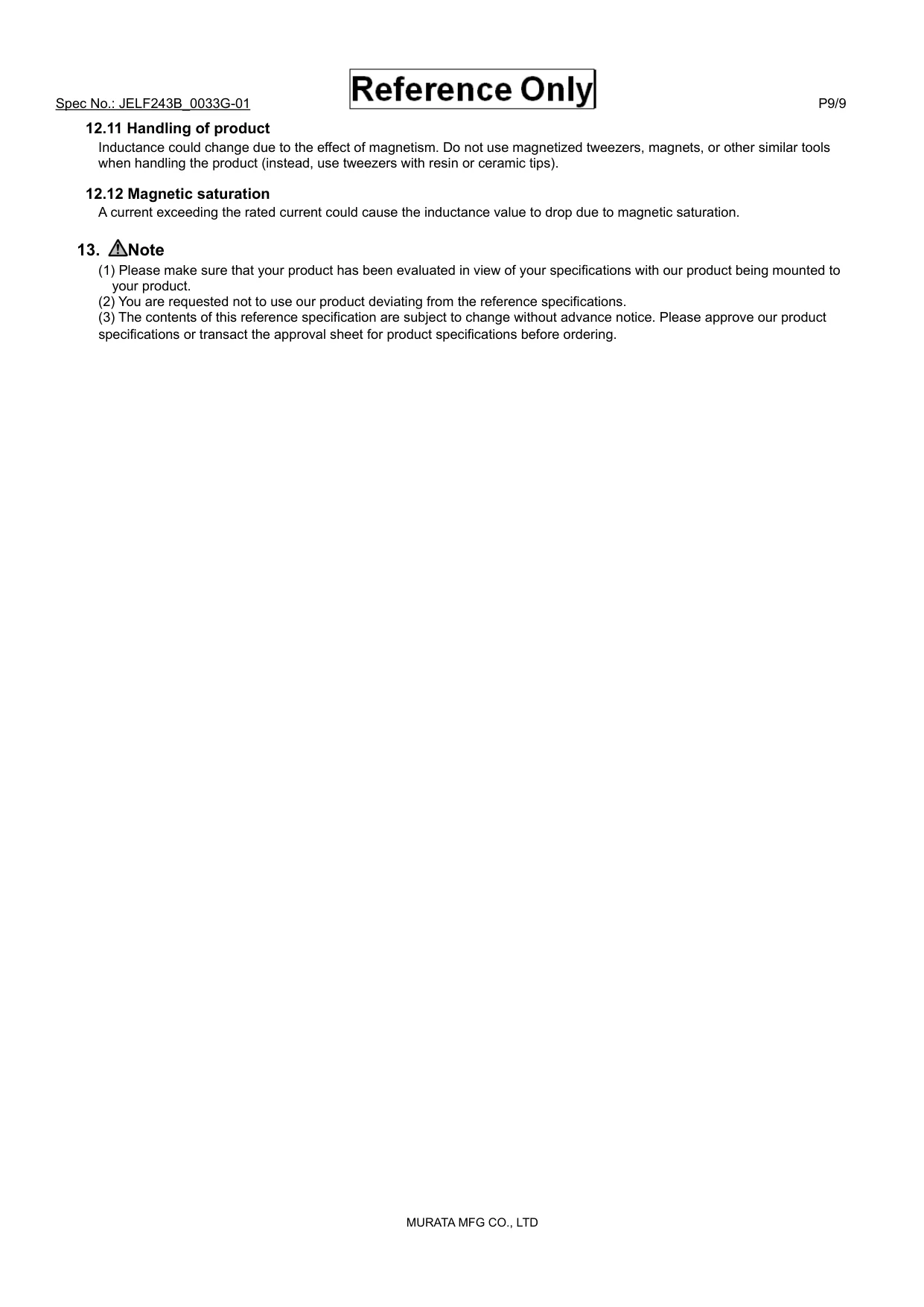 Datasheet page 9 of 10