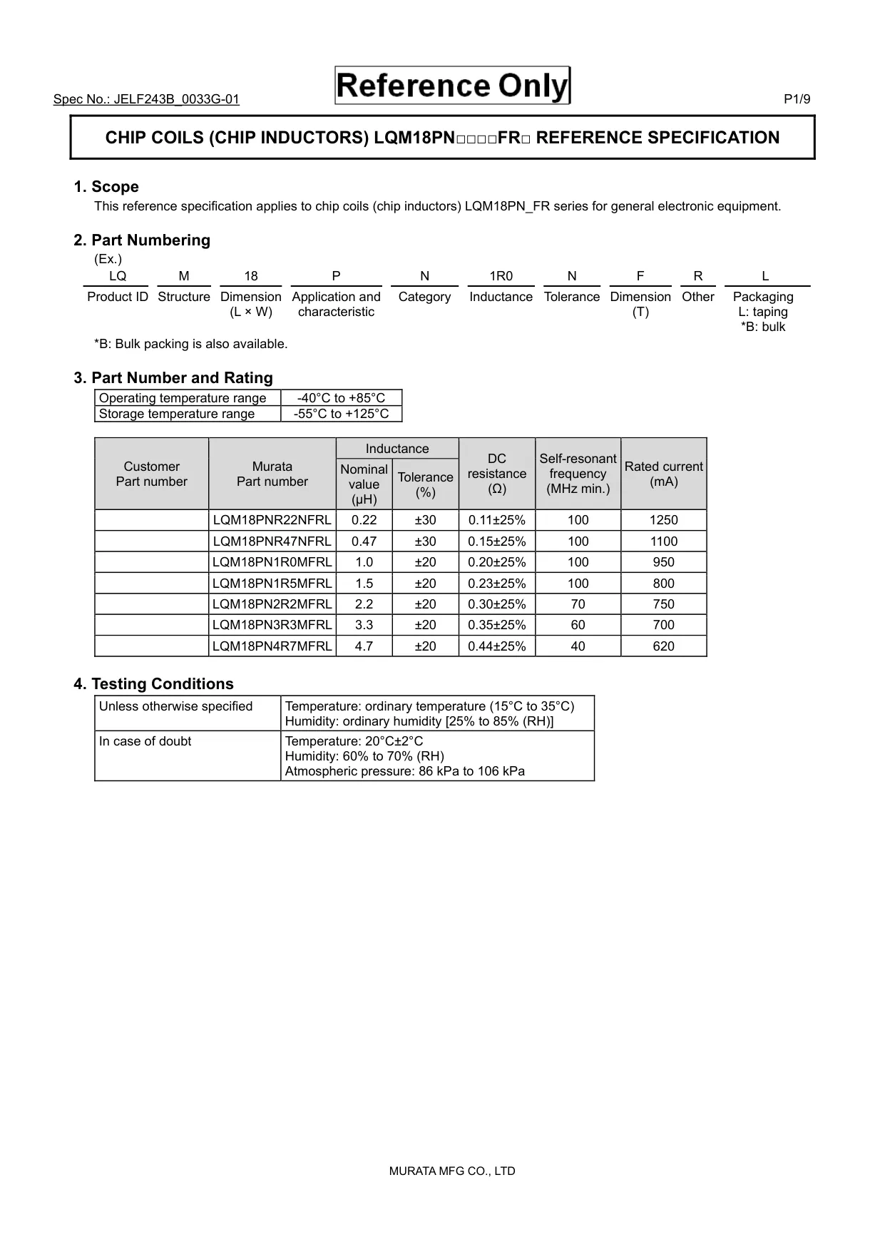 Datasheet page 1 of 10