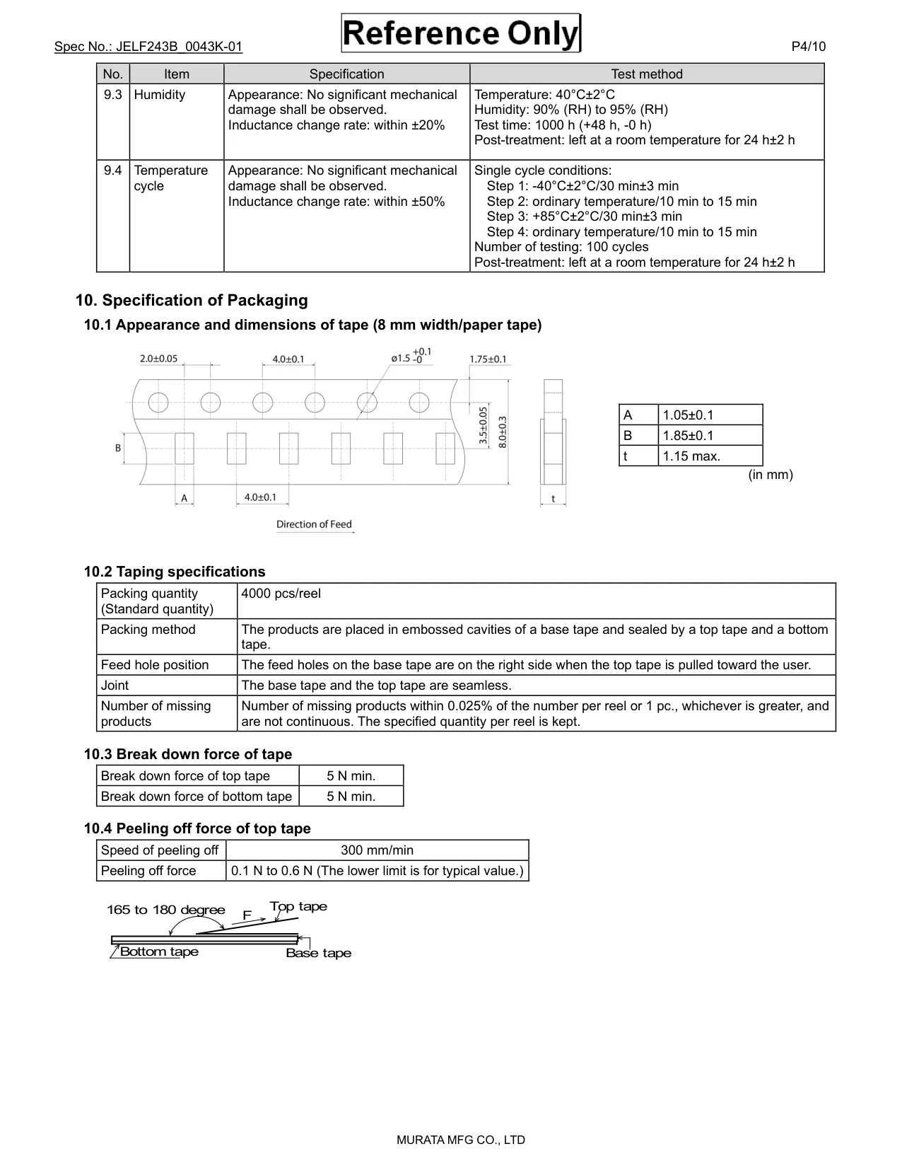 Datasheet page 4 of 10