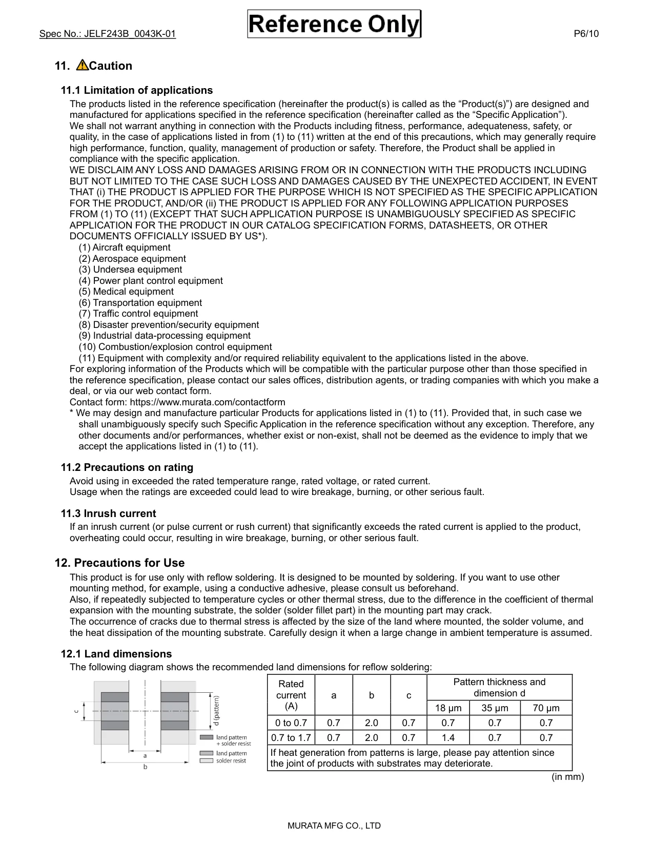 Datasheet page 6 of 10