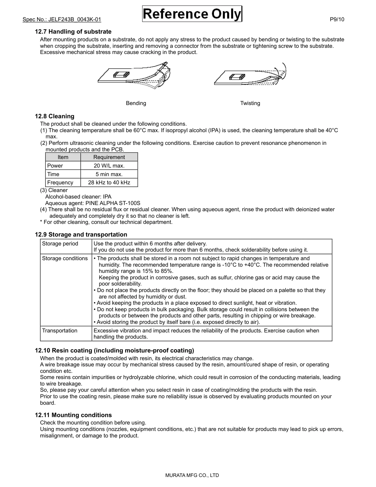 Datasheet page 9 of 10