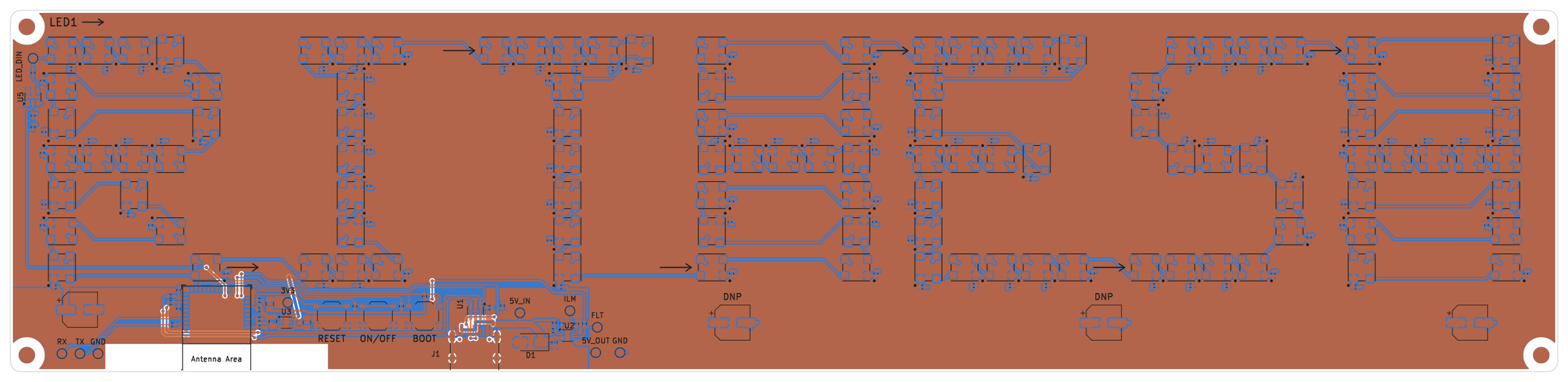 The fully routed board (both layers)