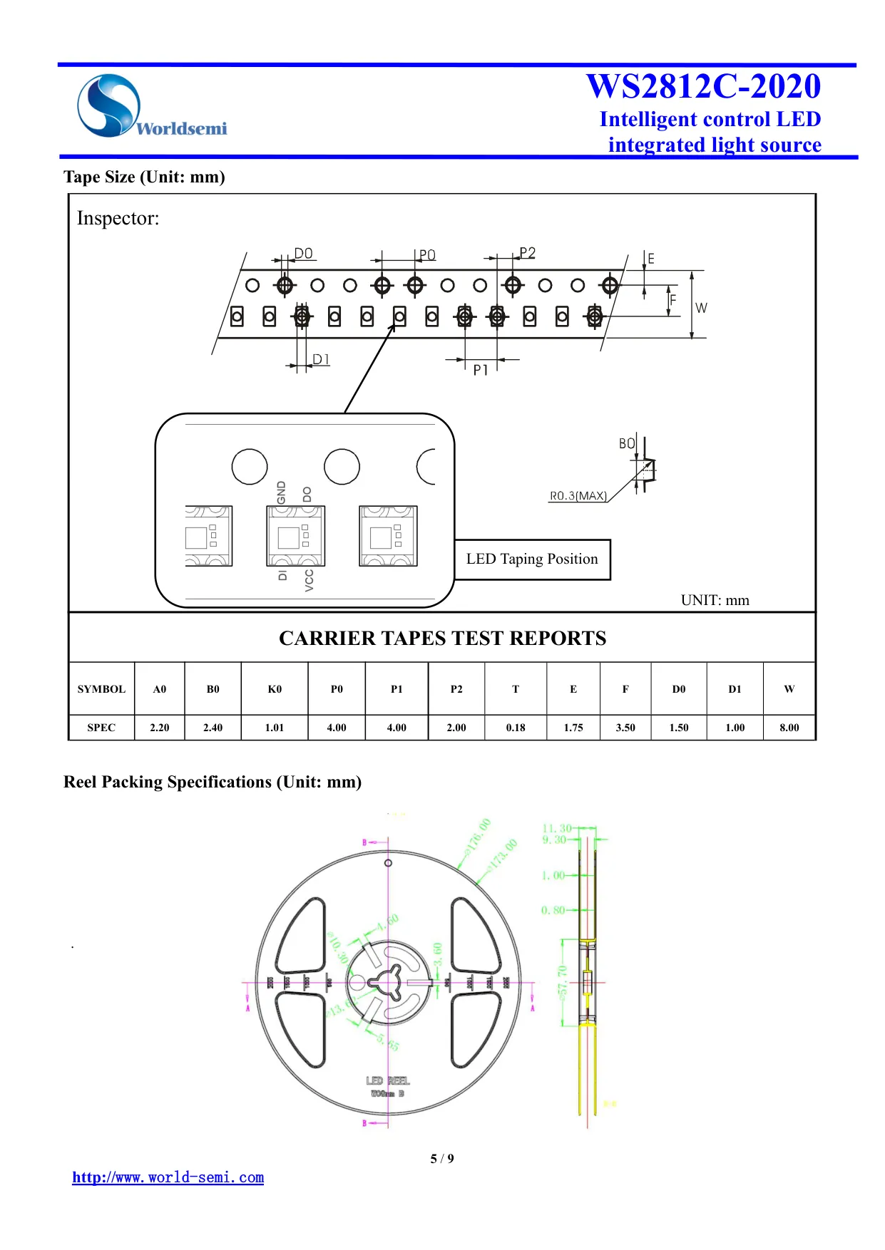 Datasheet page 5 of 9
