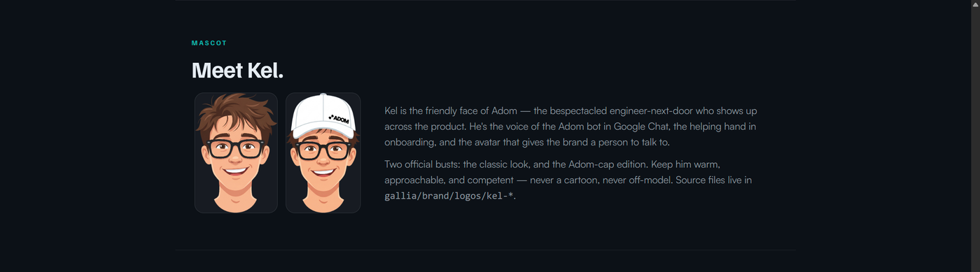 Kel the mascot — classic and Adom-cap busts